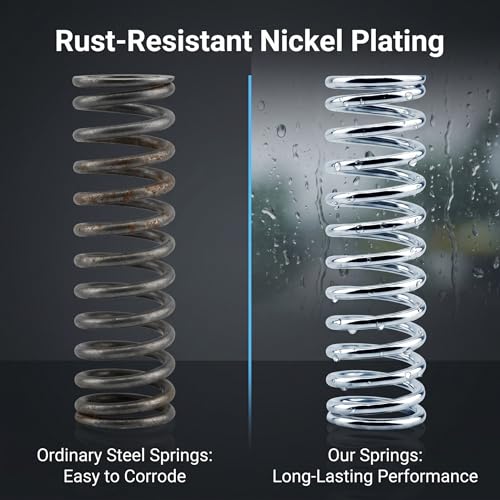 9731 Compression Spring ，Spring Steel Construction, Nickel-Plated Finish, 0.105 GA x 7/8 in. x 3 in. 2-Pack， 9731