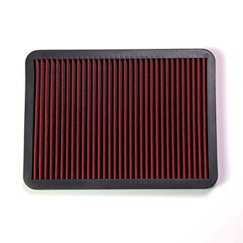 DNA Motoring AFPN-122-RD Clean Air Washable Drop In Panel Air Filter Enhance Engine Performance Power & Acceleration Improve [Compatible with 03-08 4Runner / 00-06 Tundra / 03-09 GX470]