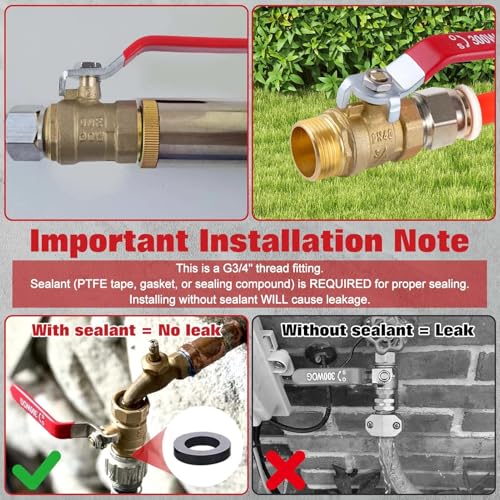 Brass Ball Valve G3/4 Inch Male x Female Thread Pipe Fitting - style: Male x Female-Long Handle