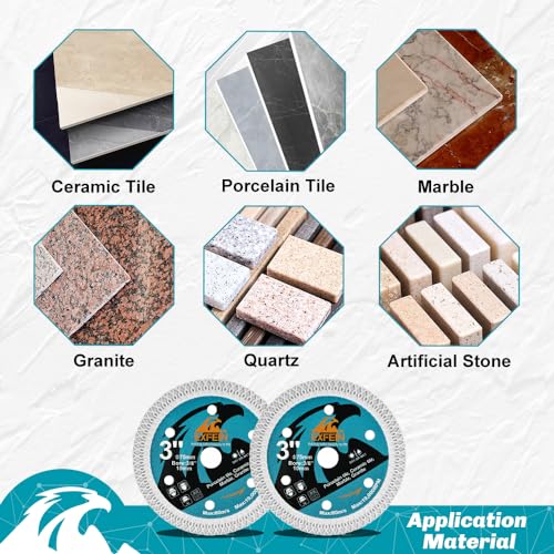 3" (75mm) x 3/8" (10mm) Arbor Super Thin Diamond Tile Blade, 3-Pack - size: X Mesh(for tile)