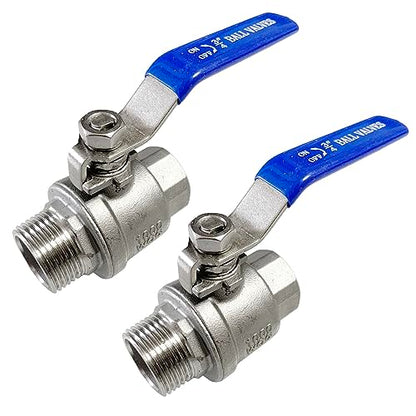 3/4" Male to Female Thread Full Port Ball Valves NPT 304 Stainless Steel for Water Oil Gas WOG1000 (Pack of 2) - size: 2-pack x 3/4 Inch