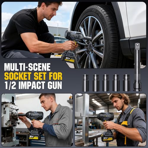 1328Ft-lbs 1/2" Cordless Impact Wrench, 1800N.m Brushless High Torque Impact Gun with 2x4.0Ah Batteries, 4-Speed Battery Powered Impact Wrench, Pistola de Impacto for Car Truck RV Mechanics Repair