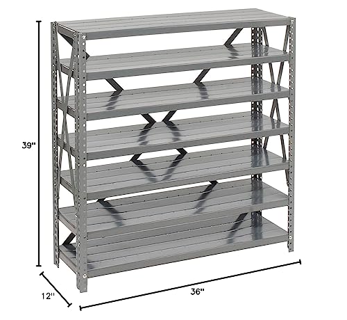 Global Industrial 7 Shelf Steel Shelving with (48) 4" H Plastic Shelf Bins