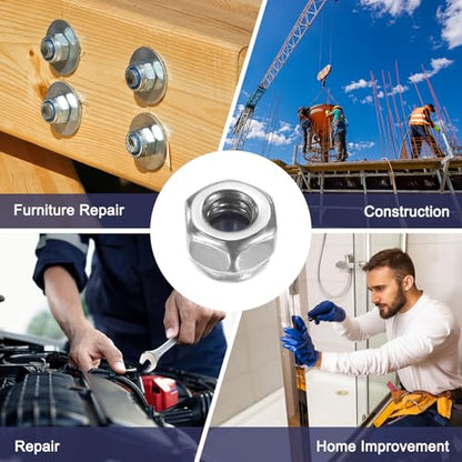 M METERXITY 100-Pack Nylon Insert Hex Lock Nuts, M2.5 x 0.45mm Thread 304 Stainless Steel Self-Locking Locknuts Hexagon Nut Metric Nuts for Machinery/Home Repair/Industrial Fasteners - size: M2.5 x 0.45mm