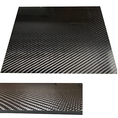– 300mm x 200mm x 1mm – 100% - Pure Carbon Fiber Laminate Plate Panel – Black - 3K Plain Weave - Glossy Surface – for CNC Machining, Drones, Radio Control Cars, Boats – Nano tech Material - size: 1 - Plate