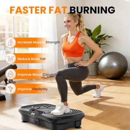 AXV Vibration Plate Exercise Machine Fitness Platform Body Vibrating Board - color: SLIM.DEEPBLACK