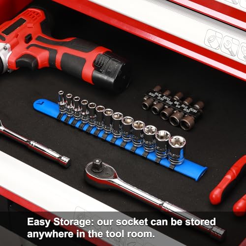 CASOMAN 13PCS 1/4"Drive Mid-Length Socket Set, 6-Point, Mirror Chrome Finish, Metric, 4mm to 15 mm - size: 1/4"Dr., Mid-Length, 4.0 to 15.0mm