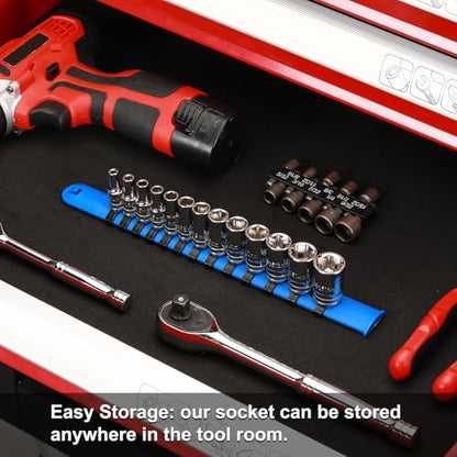 CASOMAN 13PCS 1/4"Drive Mid-Length Socket Set, 6-Point, Mirror Chrome Finish, Metric, 4mm to 15 mm - size: 1/4"Dr., Mid-Length, 4.0 to 15.0mm