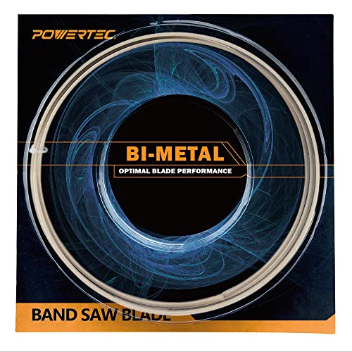 POWERTEC 105 Inch Bi-Metal Bandsaw Blades, 1/2" x 14 TPI Non-Ferrous Metal Cutting Band Saw Blades for Delta 14" Band Saw with Riser Block, 1pk (13390) - style: 105 inch x 1/2" x 14 TPI (Bi-Metal)