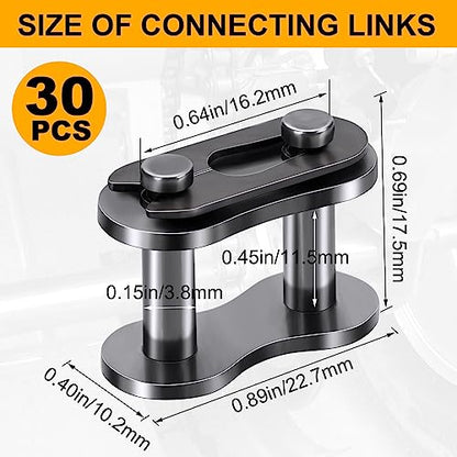 PAGOW 30pcs 40 Roller Chain Connecting Links, Master Connector Link - size: #40 30pcs