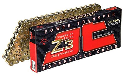 JT Chain JTC525Z3GS114RL (525 Series) Gold 114 Link Super Heavy Duty X-Ring Chain with Connecting Link - color: Gold, size: 114-Links
