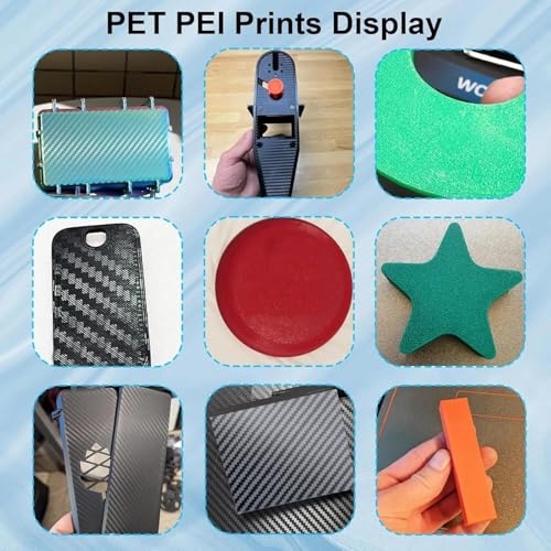 IdeaFormer-3D Flexible PET PEI Build Plate for Bambu Lab A1 Mini, Double Sided Carbon Fiber PET+Textured PEI Spring Steel Sheet 184x184mm for Bambu A1 Mini 3D Printers - color: Smooth PET+Textured PEI