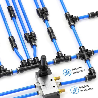 TAILONZ Blue 6mm OD 4mm ID PU Air Hose Pipe Tube Kit 32 Meter 100ft - color: Blue, size: 6mm OD/100ft/32m