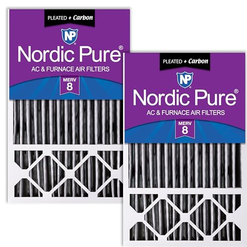 Nordic Pure 16x25x5 Pleated MERV 8 Plus Carbon Air Filters 2 Pack - style: MERV 8 P + Carbon
