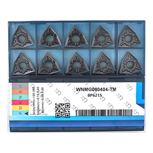 CNC Carbide Inserts WNMG431 Wnmg080404-TM for Metal Cutting Steel, Semi-Finishing chipbreaker for Turning Insert, 10 PCS - size: WNMG 431-TM