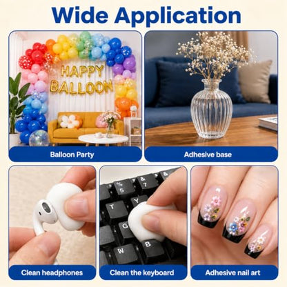 Double Sided Adhesive Dots, Multi-Size Removable & Clear,236 Dots.Includes Poster Putty.Removable and Clear, Sticky Tack for Holiday Decorations, Balloons & Crafts, Prevent Falling,Museum Putty - size: 4