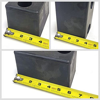 Reinforced Rubber Rectangular 2 Hole 5-5/8" x 3-1/2" x 3-1/2" Molded Dock Bumper Semi Commercial Truck Trailer Chassis Flatbed
