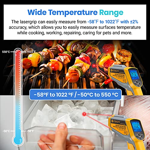 Etekcity Dual Laser Infrared Thermometer Temperature Gun, -58°F ~1022°F - color: Yellow 2 Laser, style: Classic