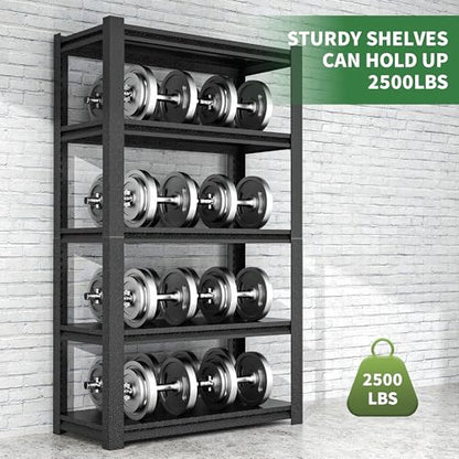 78" H Garage Shelves, Garage Shelving Heavy Duty, 3000Lbs 5 Tier Adjustable Garage Storage Shelves Suitable for Warehouse, Basement, Workshop,Require Assembly, 18" D*48" W *78" H(Black) - size: 17.99"D*47.24"W*77.95"H