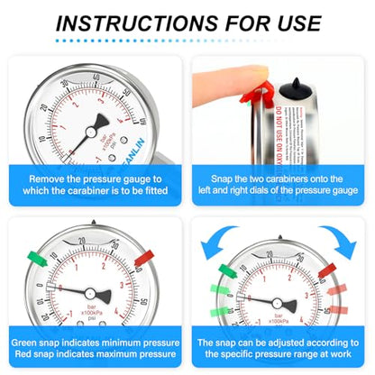 MEANLIN MEASURE -30inHG~60Psi Vacuum Pressure Gauge 316 Stainless Steel Joint 1/4"NPT 2.5"FACE DIAL, Liquid Filled Pressure Gauge WOG Water Oil Air Lower Mount with Stainless Steel Hex Bushing, Snaps - size: -30inHG-60Psi, style: Lower Mount