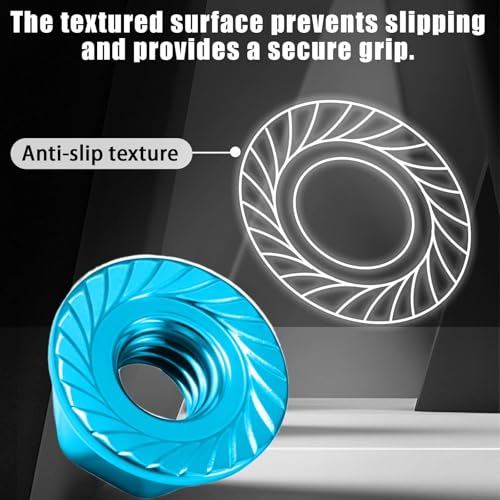 8Pcs M4-0.7 Aluminum Flange Lock Nuts for 1/10 RC, Blue - color: Blue, size: 8Pcs
