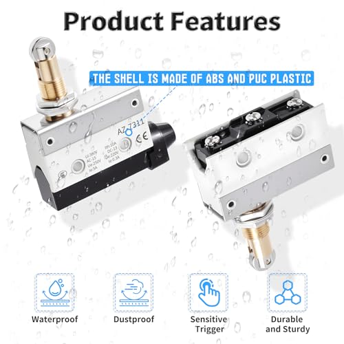 2 Pcs AZ-7311 Micro Limit Switch, 5A 250VAC Micro Switch, SPDT - color: AZ-7311