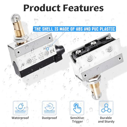 2 Pcs AZ-7311 Micro Limit Switch, 5A 250VAC Micro Switch, SPDT - color: AZ-7311