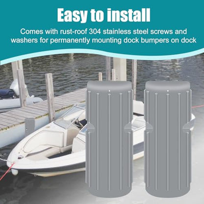 Dock Bumper Fender, Inflatable Protection - Heavy Duty Boat Dock Bumpers, Protect Docks & Ships from Damage Caused collisions - color: 2 Pack-Grey