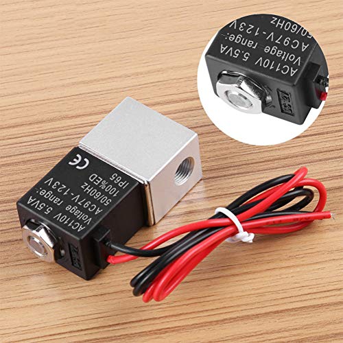Beduan 2 Way Normally Closed AC 110V Electric Solenoid Air Valve 1/4" NPT - size: 1/4"NPT, style: 110V