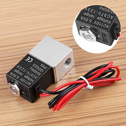 Beduan 2 Way Normally Closed AC 110V Electric Solenoid Air Valve 1/4" NPT - size: 1/4"NPT, style: 110V