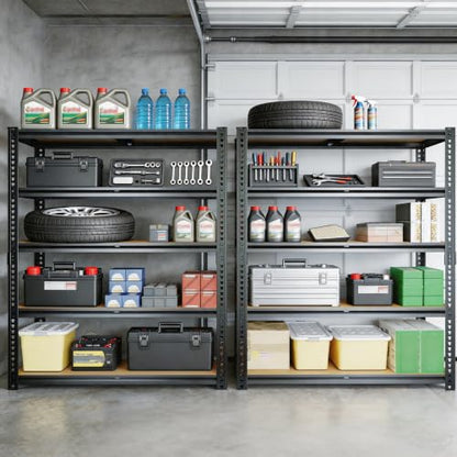 Storage Shelves Unit,40" W 5-Tier Garage Shelving Heavy Duty Metal Adjustable Garage Shelves,Stable Shelves Organizer for Pantry, Kitchen and Basement,40" W x 20" D x 72" H,Black - size: 20"D x 40"W x 72"H(Metal Board)