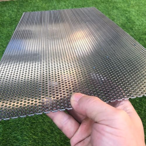 Aluminum Perforated Metal Sheets 16 Gauge 19.6 inch by 9.8 inch Expanded Metal Mesh Aluminum Opening 1/8" 0.12 inch (About 3 mm) Perforated Steel Sheet Aluminum Mesh Screen Decorative Metal Mesh - size: 19.6" X 9.8"
