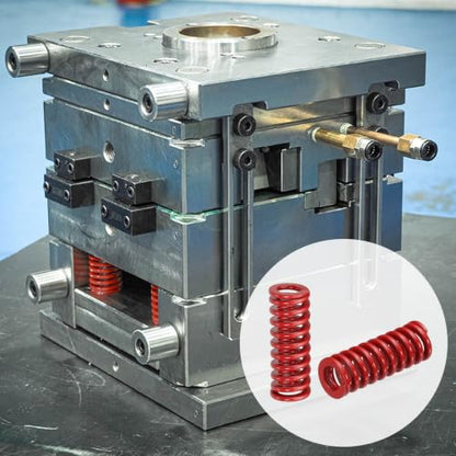 HARFINGTON 2pcs Die Spring 3/8" OD x 1" Free Length SMH1004, Red - size: 3/8" OD x 1" Free Length