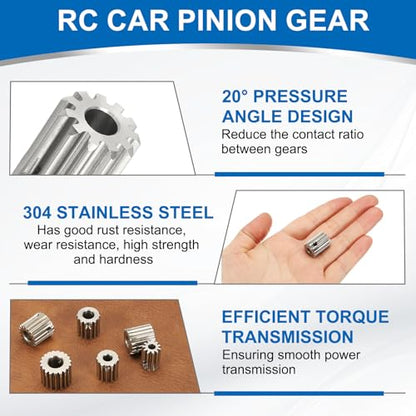 uxcell 1 Mod 11T Spur Gear 5mm Bore, 304 Stainless Steel Pinion Gear - size: 1 Mod 11T, 5mm