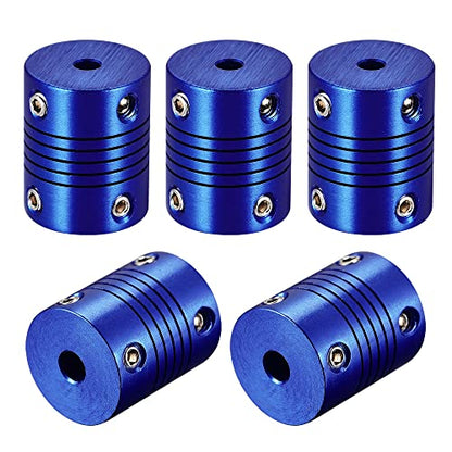 uxcell 5 Pcs 5mm to 4mm Aluminum Alloy Shaft Coupling Flexible Coupler L25xD20 Blue - color: Blue, size: 5mm to 4mm