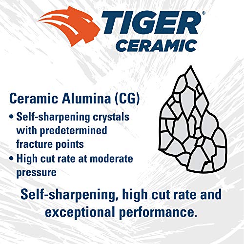 Weiler 69883 Tiger Ceramic Alumina Resin Fiber Sanding & Grinding Disc, 4-1/2" Diameter, 60 Grit, 5/8" - 11 Hub (Pack of 25) - size: 5/8"-11 Hub, style: 60 Grit