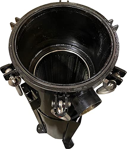 PRM #2 Carbon Steel Bag Filter Housing - 8"x30" - 2" NPT Inlet/Outlet - Dual Side & Bottom Outlets - 150 PSI Max - FKM O-Ring, 100 GPM Flow, Epoxy Coated, Stainless Steel Basket, Safety Vent