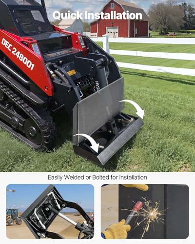 VEVOR 1/4" Mini Skid Steer Mount Plate, Universal Quick Attach Mount Plate, Easy to Bolt, 1500lbs Load Capacity, Heavy Duty Steel Loader Plates Compatible with Toro Dingo Skid Steers & Tractors - size: 1/4 inch mini