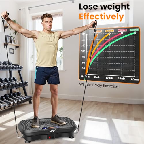 AXV Vibration Plate Exercise Machine Fitness Platform Body Vibrating Board - color: BT.PRO.BLACK