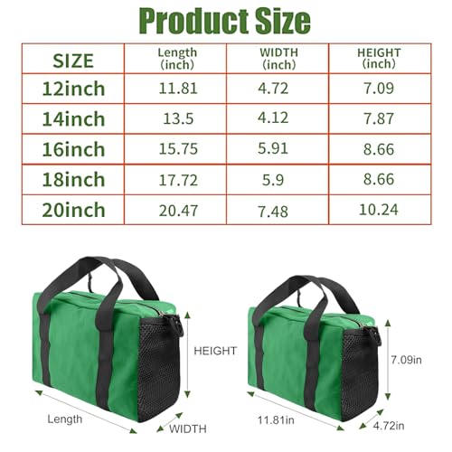 20" Tool Bag, Small Capacity Tool Bags for Men, Canvas Tools Organizer Bag - color: Light green, size: 20 Inch