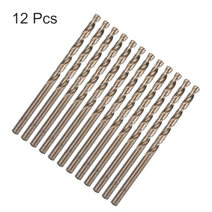 HARFINGTON 12pcs Cobalt Drill Bit, #26 0.147" HSS-CO Aircraft Twist Drill Bit with Straight Round Shank for Drilling Stainless Steel Cast Iron Tough Material - size: #26 0.147"