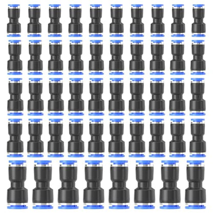 TAILONZ PNEUMATIC 1/8'' 1/4'' 5/16'' 3/8'' 1/2'' OD Straight Push to Connect Fittings Push Connectors Plastic Quick Release Connectors Air Line Fittings 50PCS - size: 1/8''OD/1/4''OD/5/16''OD/3/8''OD/1/2''OD