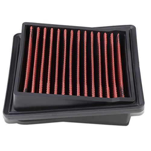 DNA Motoring AFPN-117-RD Clean Air Washable Drop In Panel Air Filter Enhance Engine Performance Power & Acceleration Improve [Compatible with 07-08 Honda Fit 1.5L] - style: 07-08 Honda 1.5L