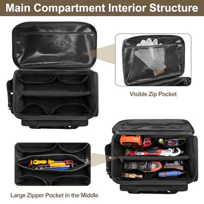 Rexmica 14-Inch Tool Bag Tool Storage Organizer Tactical Range Bag, Black - color: Black