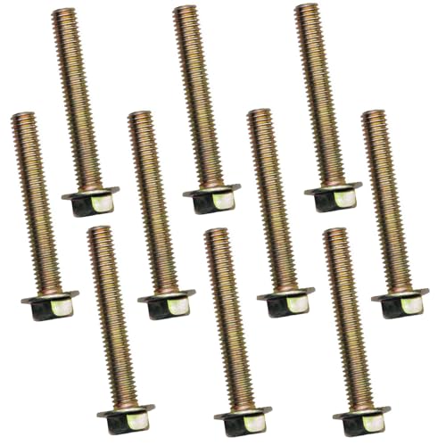 3/8" x 2-1/2" Flanged Hex Toothed Bolt by Color Zinc Plated, Alloy Steel,Grade 5.(10pcs Pack) by Metalsuberg - size: 3/8" x 2-1/2" 10pcs