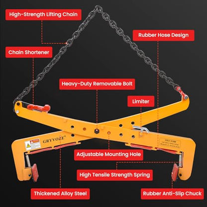 Stone Lifting Clamp, 3306 lb, 26-49.6" Opening, for Granite Slabs