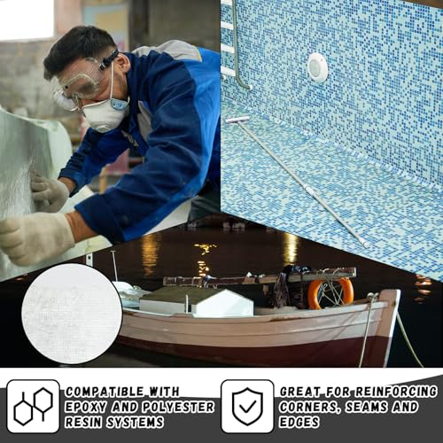 1708 Biaxial Fiberglass Cloth Roll 4" x 360" Mat Material Roll with 3 Roller Tools Kit Fiberglass Filler Sheet for Boat Automotive Tub Shower Roofing Repair - size: 4" X 360"