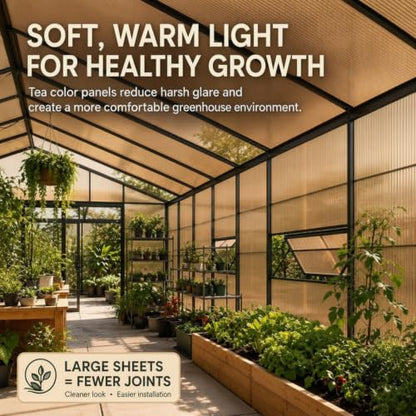 6 Pcs 6' X 2' X 0.2'' Polycarbonate Greenhouse Panels Roof Panels, Brown - color: Brown, size: 6' x 2' x 0.2''