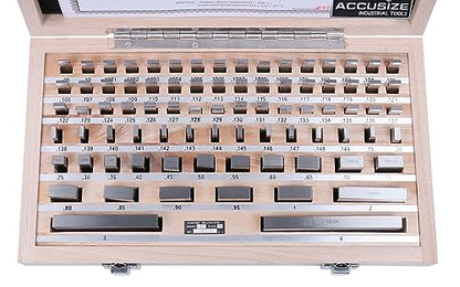 Accusize Industrial Tools Precision 81-Piece Steel Gauge Block Set, Grade B Accuracy, Corrosion-Resistant, P900-S581 - style: Grade B