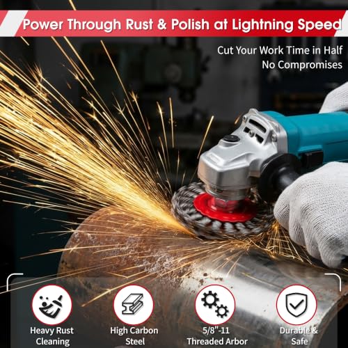6 Pack Angle Grinder Wire Wheel, Wire Wheel Brush for 4-1/2" Angle Grinder - color: Wheel Brush & Cup Brush